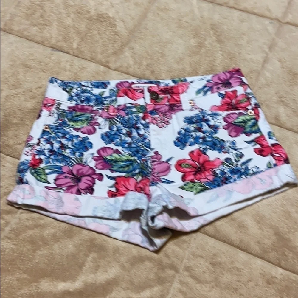 Forever 21 Premium Denim Flowered Shorts
